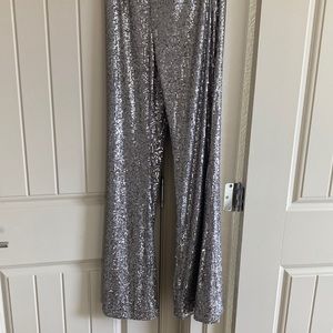 Silver sequin pants